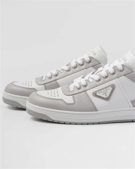 White/crystal Downtown Leather Sneakers 